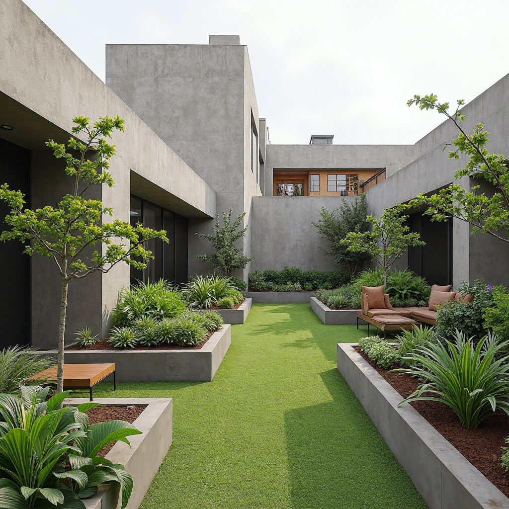 Rooftop garden in urban setting